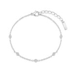 Βραχιόλι Jewelies, σχέδιο ρόμβοι με ζιργκόν από ανοξείδωτο ατσάλι.