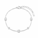 Βραχιόλι Jewelies, σχέδιο μονόπετρα με αλυσίδα από ανοξείδωτο ατσάλι.