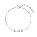 Βραχιόλι Jewelies, σχέδιο μονόπετρα με αλυσίδα απόανοξείδωτο ατσάλι.