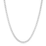 Κολιέ Jewelies, ριβιέρα με λευκά ζιργκον 4mm από ανοξείδωτο ατσάλι.
