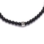 Αντρικό βραχιόλι Jewelies, J4 με 4mm όνυχα ματ πέτρες και στοιχείο από επιπλατινωμένο ασήμι 925°.