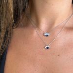 Κολιέ Jewelies, σχέδιο μάτι με ζιργκόν από επιπλατινωμένο ασήμι 925°. - Image 2