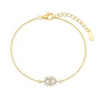 Βραχιόλι Jewelies, σχέδιο μάτι με ζιργκόν από κίτρινο επιχρυσωμένο ασήμι 925°.