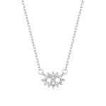 Κολιέ Jewelies, σχέδιο μάτι με ζιργκόν από επιπλατινωμένο ασήμι 925°.