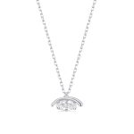 Κολιέ Jewelies, σχέδιο μάτι με ζιργκόν από επιπλατινωμένο ασήμι 925°.