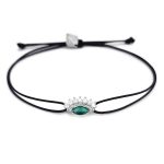 Βραχιόλι Jewelies, κορδόνι σχέδιο μάτι από επιπλατινωμένο ασήμι 925°.