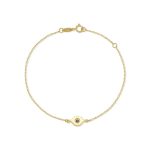Βραχιόλι Jewelies, σχέδιο μάτι με μπλε πέτρα ζιργκόν από χρυσό 9 καρατίων.