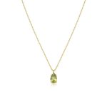 Κολιέ Jewelies, με αλυσίδα σχέδιο μονόπετρο με περίδοτο από χρυσό 9 καρατίων.