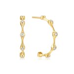 Σκουλαρίκια Jewelies, κρίκοι σχέδιο Octa από επιχρυσωμένο ασήμι 925°.