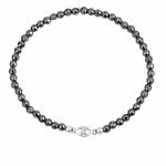 Βραχιόλι Jewelies, σχέδιο μάτι με ζιργκόν από επιπλατινωμένο ασήμι 925°.