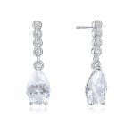 Σκουλαρίκια Jewelies, κρεμαστά σχέδιο σταγόνα από επιπλατινωμένο ασήμι 925°.