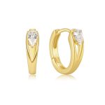 Σκουλαρίκια Jewelies, κρίκοι από επιχρυσωμένο ασήμι 925°