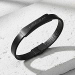 Βραχιόλι Jewelies, δέρμα ταυτότητα ατσάλι J4. - Image 2