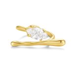 Δαχτυλίδι Jewelies, σχέδιο παραλληλόγραμμο από επιχρυσωμένο ανοξείδωτο ατσάλι