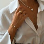Επιχρυσωμένο δαχτυλίδι Jewelies, από ατσάλι με πέρλα. - Image 2