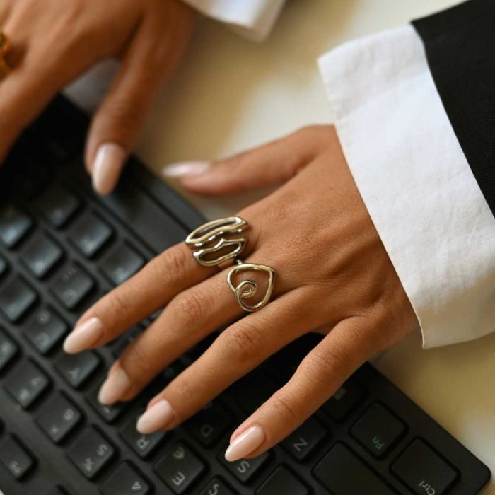 Δαχτυλίδι Jewelies,  από ανοξείδωτο ατσάλι με σχήμα καρδιά. - Image 2