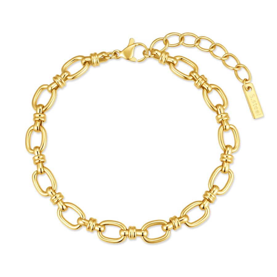 34008997-900x900 Βραχιόλι Jewelies, από επιχρυσωμένο ατσάλι , αλυσίδα κρίκοι . - Image 1