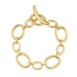 Βραχιόλι Jewelies, αλυσίδα διαμορφωμένο από μεγάλους κρίκους από επιχρυσωμένο ατσάλι .