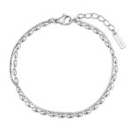 Βραχιόλι Jewelies, από ανοξείδωτο ατσάλι με διπλή αλυσίδα .
