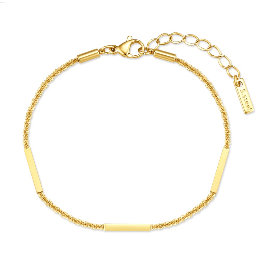 34009161-900x900 Βραχιόλι Jewelies, από επιχρυσωμένο ατσάλι με ατσάλινα στοιχεία . - Image 1