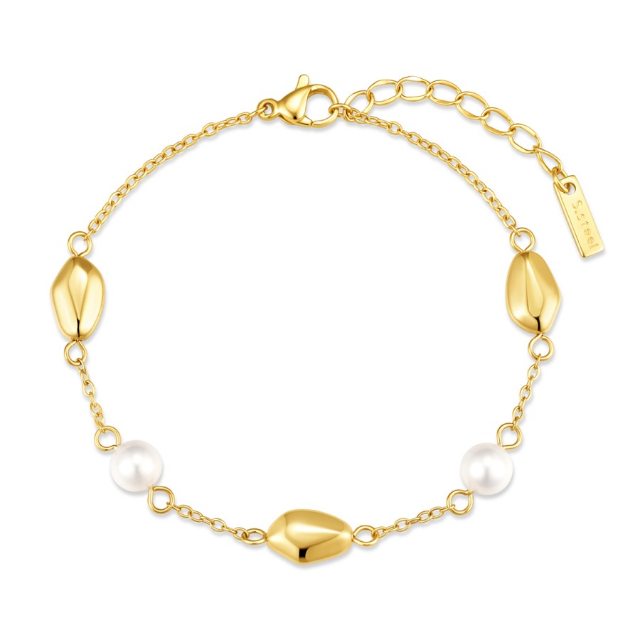 34009208-900x900 Βραχιόλι Jewelies, από επιχρυσωμένο ατσάλι με πέρλες - Image 1