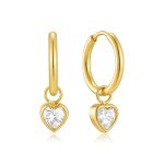Κρίκοι Jewelies, σκουλαρίκια με κρεμαστή καρδιά από επιχρυσωμένο ατσάλι .