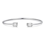 Βραχιόλι Jewelies, χειροπέδα με ζιργκόν στα άκρα από ανοξείδωτο ατσάλι .