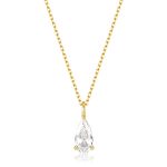 Κολιέ Jewelies, αλυσίδα με ζιργκόν δάκρυ από επιχρυσωμένο ατσάλι .