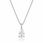 Κολιέ Jewelies, αλυσίδα με ζιργκόν δάκρυ από ανοξείδωτο ατσάλι .