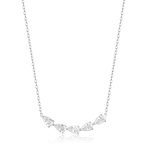 Κολιέ Jewelies, αλυσίδα με πέντε ζιργκόν στη σειρά από ανοξείδωτο ατσάλι .