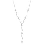 Κολιέ Jewelies, γραβάτα με κυματιστή αλυσίδα και ανάμεσα διακριτικα ζιργκόν από ανοξείδωτο ατσάλι .