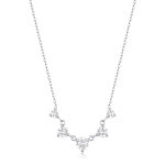 Κολιέ Jewelies, αλυσίδα με πέντε ζιργκόν σε κεντρική διάταξη από ανοξείδωτο ατσάλι .