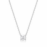 Κολιέ Jewelies, αλυσίδα με μονόπετρο ζιργκόν από ανοξείδωτο ατσάλι .