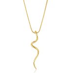 Κολιέ Jewelies, αλυσίδα με κυματιστό μοτίφ από επιχρυσωμένο ατσάλι .