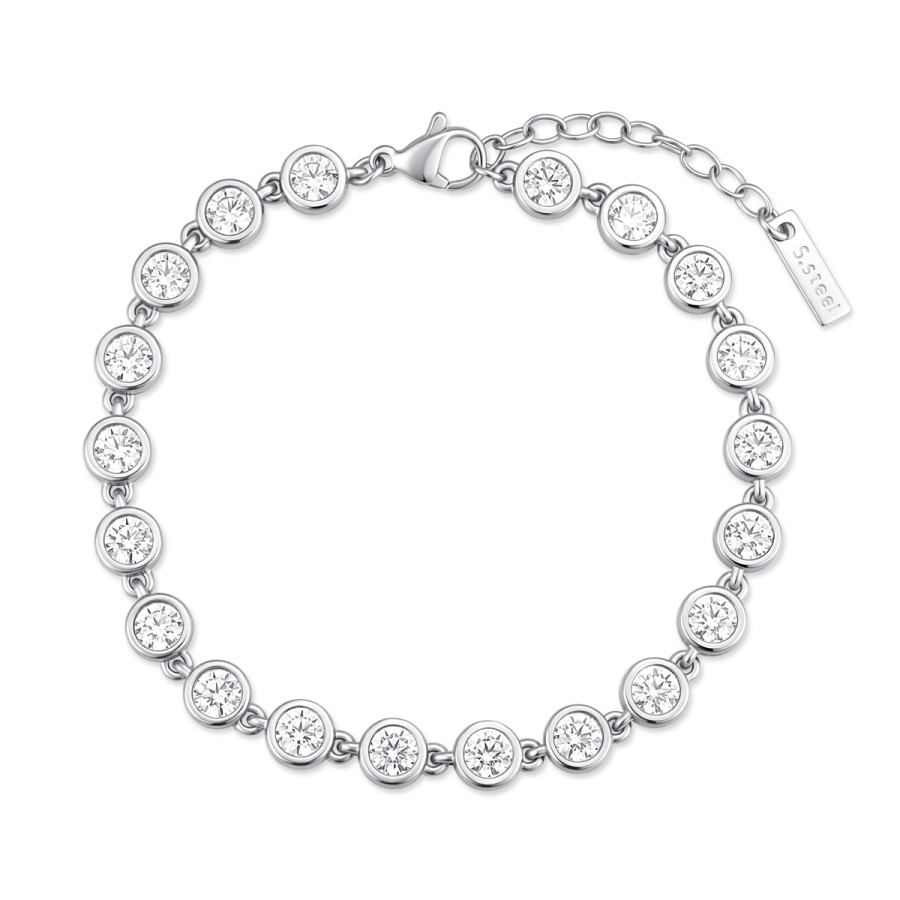 34009833-900x900 Βραχιόλι Jewelies, ριβιέρα με ζιργκόν από επιχρυσωμένο ατσάλι - Image 1