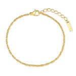 Βραχιόλι Jewelies, στριφτή αλυσίδα από επιχρυσωμένο ατσάλι .
