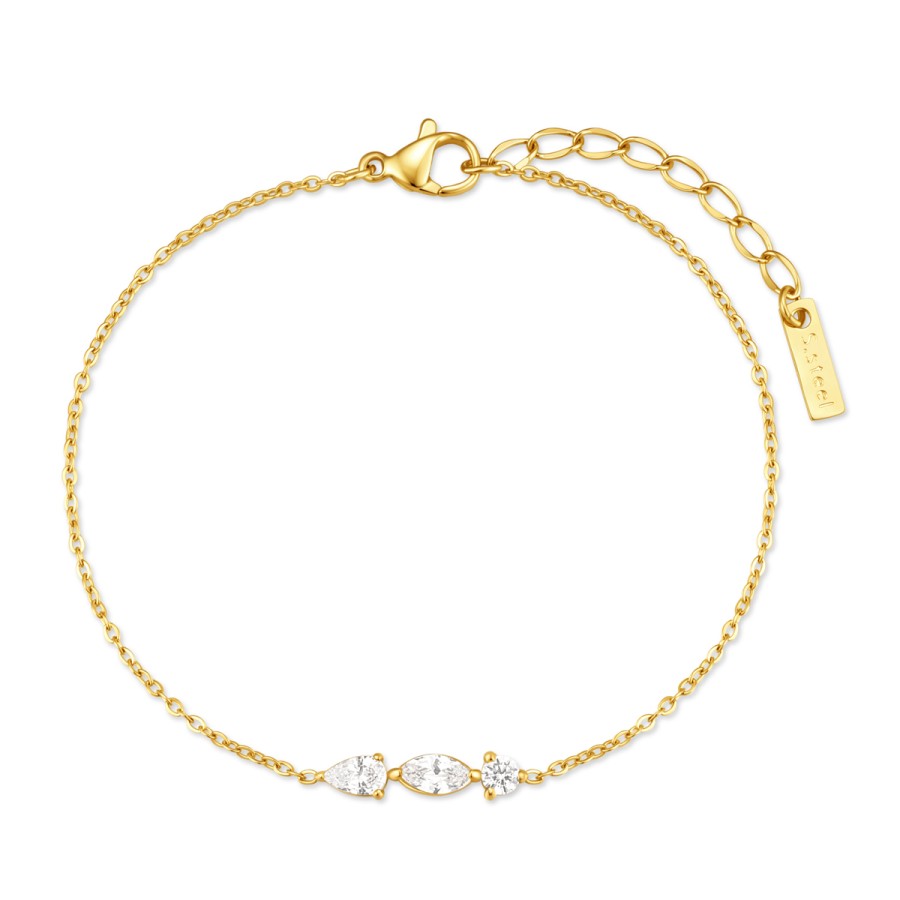 34009079-900x900 Βραχιόλι Jewelies, απο επιχρυσωμένο ατσάλι με ζιργκον. - Image 1