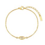 Βραχιόλι Jewelies, από επιχρυσωμένο ατσάλι με σχέδιο μάτι με ζιργκόν .