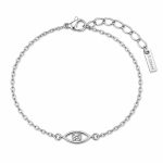 Βραχιόλι Jewelies, από ανοξείδωτο ατσάλι με σχέδιο μάτι με ζιργκόν .