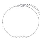 Βραχιόλι Jewelies, μπάρα με λευκά ζιργκόν από επιπλατινωμένο ασήμι 925°.