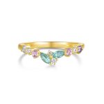 Δαχτυλίδι Jewelies, πολύπετρο με ζιργκόν από επιχρυσωμένο ασήμι 925°.