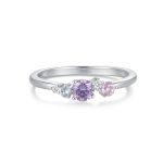 Δαχτυλίδι Jewelies, πολύπετρο με ζιργκόν από επιπλατινωμένο ασήμι 925°.