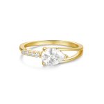 Δαχτυλίδι Jewelies, μονόπετρο σχέδιο Pear από επιπλατινωμένο ασήμι 925°.