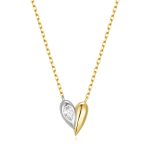 Κολιέ Jewelies, με αλυσίδα σχέδιο καρδιά δίχρωμη από επιπλατινωμένο ασήμι 925°.
