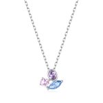 Κολιέ Jewelies, με χρωματιστά ζιργκόν από επιπλατινωμένο ασήμι 925°.