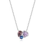 Κολιέ Jewelies, με χρωματιστά ζιργκόν από επιπλατινωμένο ασήμι 925°.